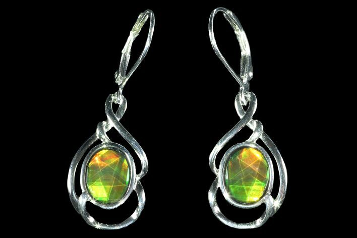 Gorgeous Ammolite Earrings with Sterling Silver #143580